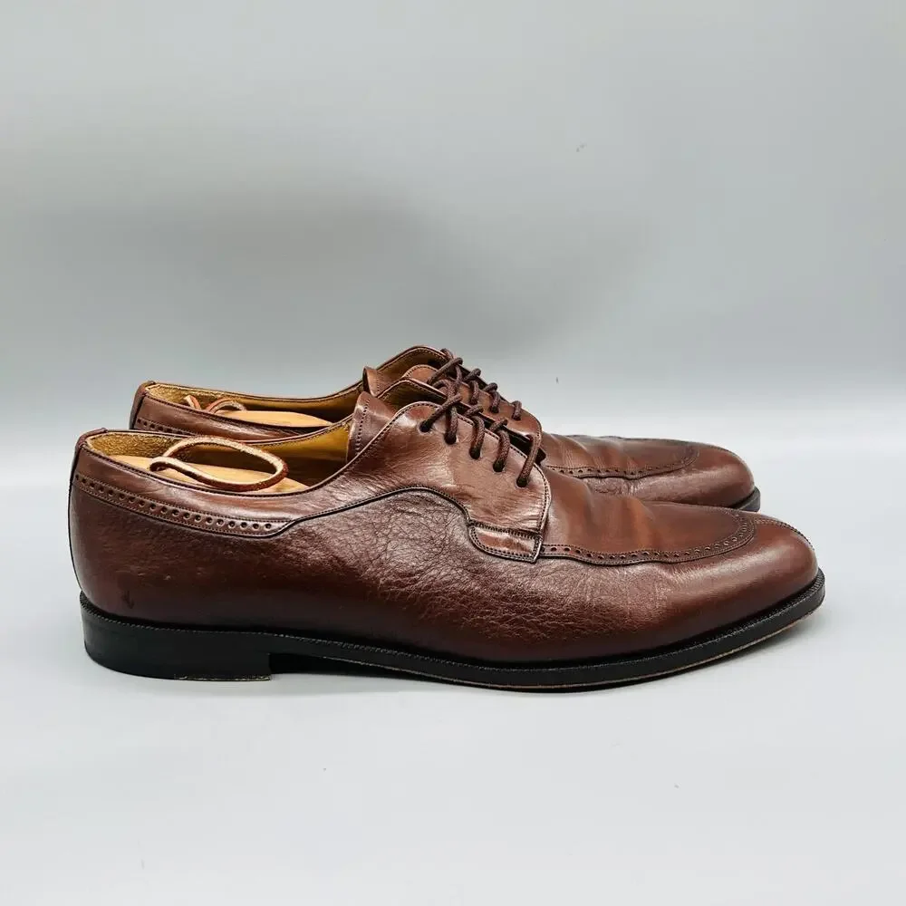 Mezlan Shoes Mens 12 Brown Leather Hudson Wingtip Derby Oxford Dress Brogue